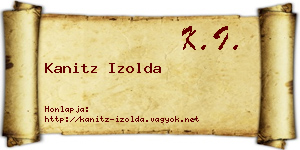 Kanitz Izolda névjegykártya